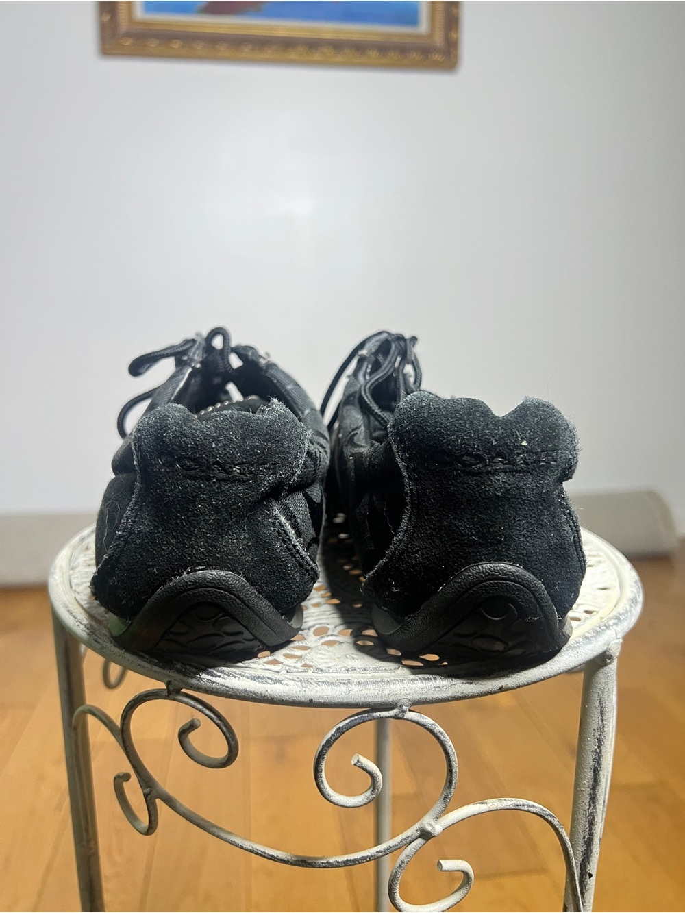 Coach Black Signature Logo Lace-Up Sneakers - Picture 7 of 9